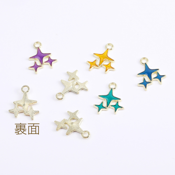 エポチャーム スターチャーム カン付き 14×17mm ゴールド（10ヶ）