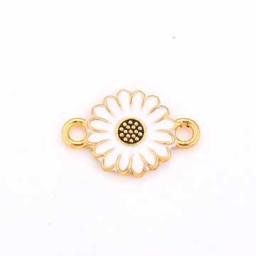 エポチャーム フラワー 2カン付き 13x20mm ゴールド（10ヶ）