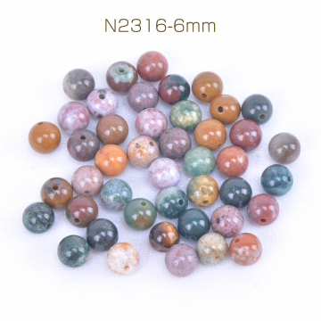 天然石ビーズ オーシャンストーン 丸玉 6mm（10ヶ）