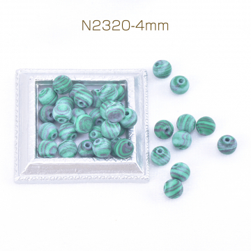 天然石ビーズ マラカイト 丸玉 4mm（50ヶ）