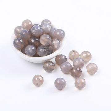 天然石ビーズ グレーアゲート ラウンドカット 8mm（10ヶ）