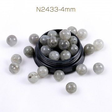 天然石ビーズ グレーラブラドライト 丸玉 4mm（30ヶ）