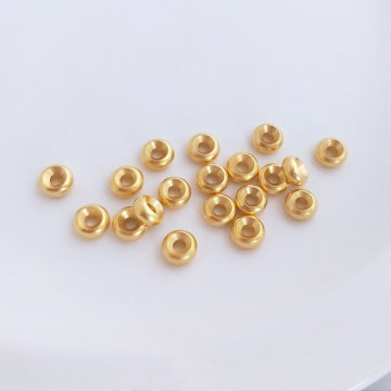 メタルビーズ ソロバン 3×6mm マットゴールド（1ヶ）