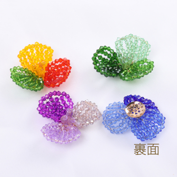 ガラスビーズカボション フラワーパーツ 花型ハンドメイドアクセサリーパーツ 36×38mm（1ヶ）