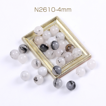 天然石ビーズ ブラックルチルクォーツ 丸玉 4mm（40ヶ）