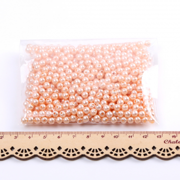パールビーズ ABS樹脂パールビーズ 丸玉 5mm オレンジピンク（20g）