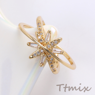 高品質デザインリング 指輪 ジルコニアリング 幅約12mm ゴールド（1ヶ）