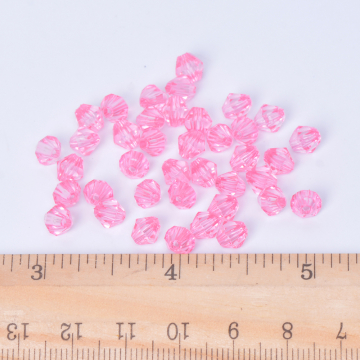 アクリルビーズ ソロバンカット 6mm ピンク 100g(約1180ヶ)