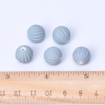 アクリルビーズ 筋入り丸玉 12mm ライトブルー（10ヶ）