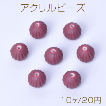 アクリルビーズ 筋入り丸玉 14mm パープル（10ヶ）