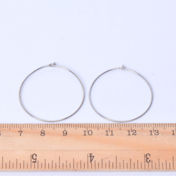 フープピアス 0.7×30mm ロジウム（4ヶ）