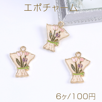 エポチャーム 花束 14×18mm ゴールド（6ヶ）