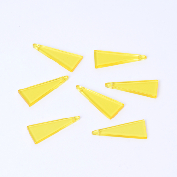 アクリルチャーム 三角形 1穴 15×34mm イエロー（10ヶ）