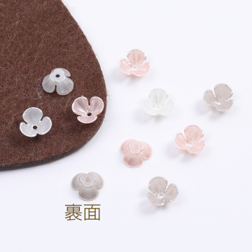 アクリルパーツ パール風 フラワー 三弁花 10×10mm（50ヶ）