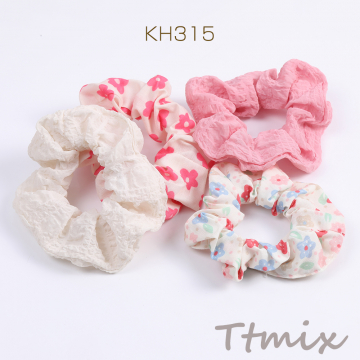 シュシュセット ヘアアクセサリー ピンク系（4個セット）