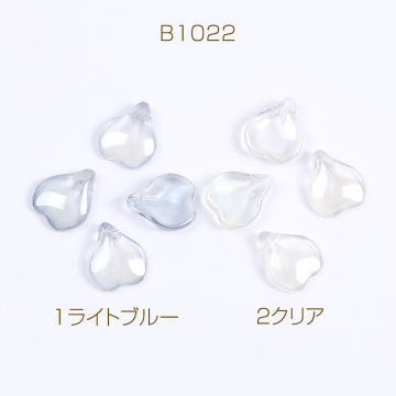 メッキガラスチャーム 花びら 横穴 13×15mm（10ヶ）