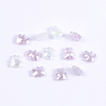 メッキガラスビーズ クマカット 9×10mm（8ヶ）