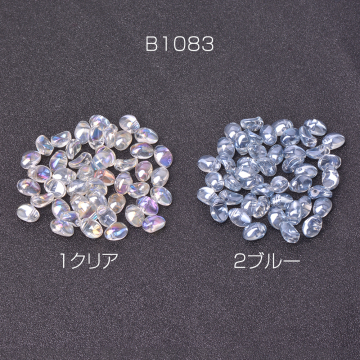 メッキガラスチャーム しずく型 横穴 6×8.5mm（20ヶ）