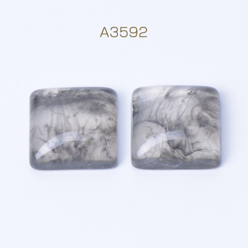 貼付けパーツ 樹脂貼付けパーツ 樹脂カボション スクエア型 17×17mm クリアグレー（6ヶ）