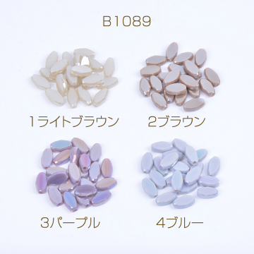 メッキガラスビーズ オーバルカット 6×10mm（20ヶ）