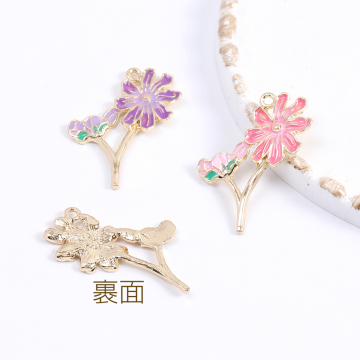 エポチャーム フラワー 菊 21×31mm ゴールド（6ヶ）