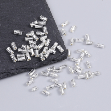 シードビーズ ツイストビーズ 3.5×7mm シルバーホワイト（20g）