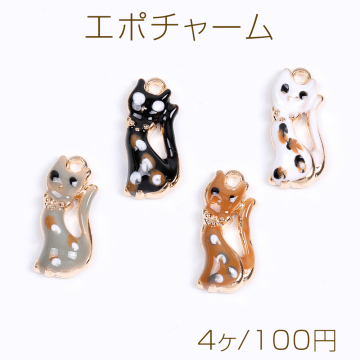 エポチャーム 猫 7×16mm ゴールド（4ヶ）