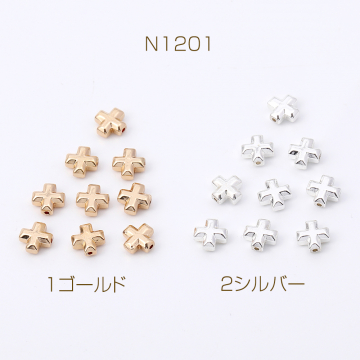 人口石メッキビーズ メッキヘマタイト(人口石) 十字架 6×6mm（10ヶ）