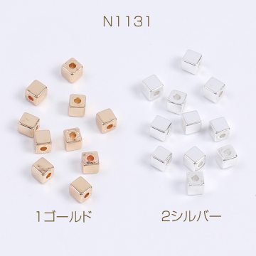 人口石メッキビーズ メッキヘマタイト(人口石) スクエア型 3×3mm（30ヶ）