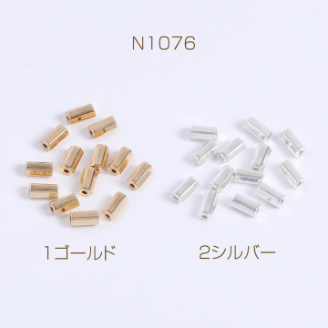 人口石メッキビーズ メッキヘマタイト(人口石) 円柱型カット 2.2×4.3mm（30ヶ）