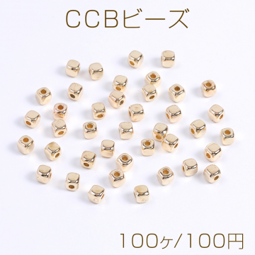 CCBビーズ スクエア型 4×4mm ゴールド（100ヶ）