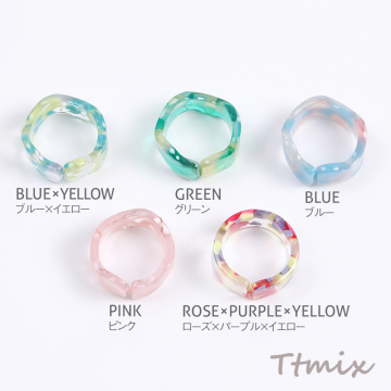 デザインリング 指輪 ウェーブ 幅約12mm（1ヶ）