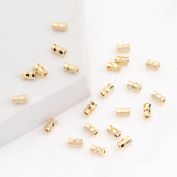 高品質メタルビーズ カット 3×5mm ゴールド（10ヶ）