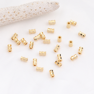 高品質メタルビーズ カット 3×5mm ゴールド（10ヶ）