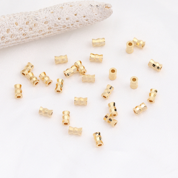 高品質メタルビーズ カット 3×5mm ゴールド（10ヶ）