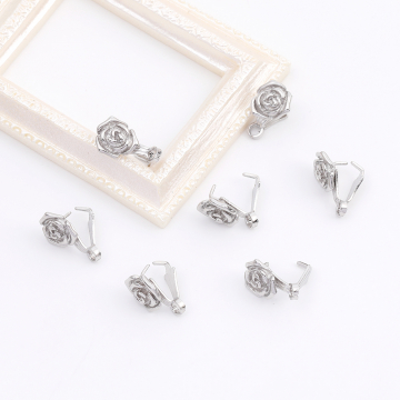 デザインバチカン フラワー バラ 7×10mm ロジウム（10ヶ）