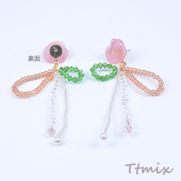 デザインピアス フラワー 40×80mm（1ペア）