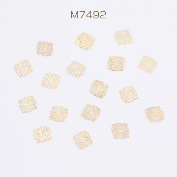 透かしパーツ 四角形 6×6mm メタルネイルパーツ レジン封入パーツ ゴールド（15ヶ）