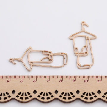 レジンフレームチャーム タオルハンガー 22×45mm ゴールド（4ヶ）