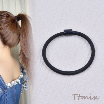 ヘアゴム ヘアアクセサリー 3.5×5mm ブラック（10ヶ）