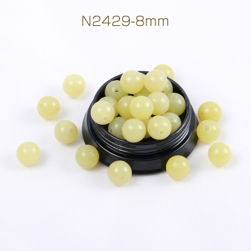 天然石ビーズ レモンストーン 丸玉 8mm（15ヶ）