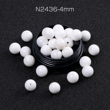 天然石ビーズ ホワイトジェイド 丸玉 4mm（50ヶ）