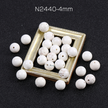 天然石ビーズ ハウライト 丸玉 4mm（15ヶ）