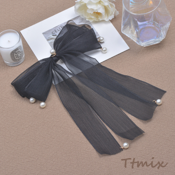 ヘアバレッタ ヘアアクセサリー リボン 17×23cm（1ヶ）