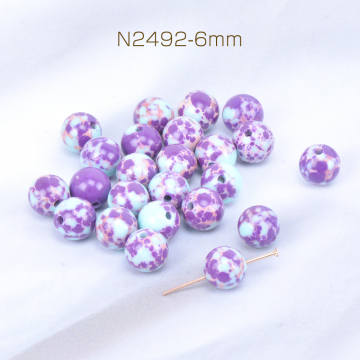 天然石ビーズ アゲート 丸玉 6mm（20ヶ）