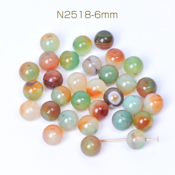 天然石ビーズ アゲート 丸玉 6mm（20ヶ）