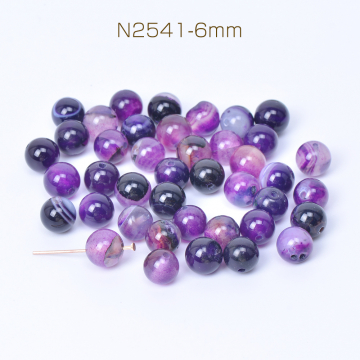 天然石ビーズ アゲート 丸玉 6mm（30ヶ）