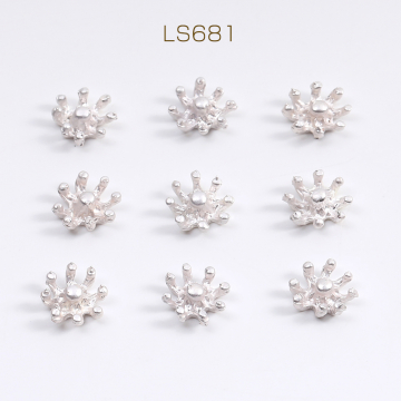 花芯パーツ フラワー つまみ細工 中心パーツ 7.5mm マットシルバー（40ヶ）