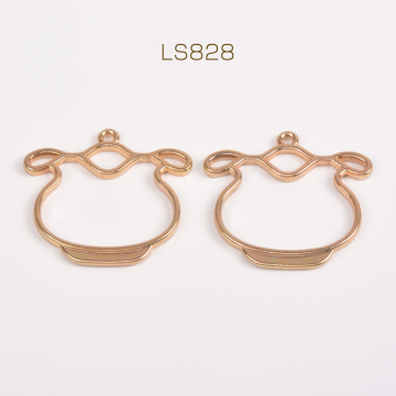 レジンフレームチャーム 金魚鉢 36×38mm ゴールド（6ヶ）