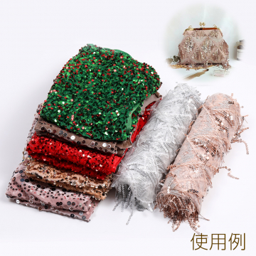 生地 スパンコール生地 長約100cm×幅約150cm（1パック）
